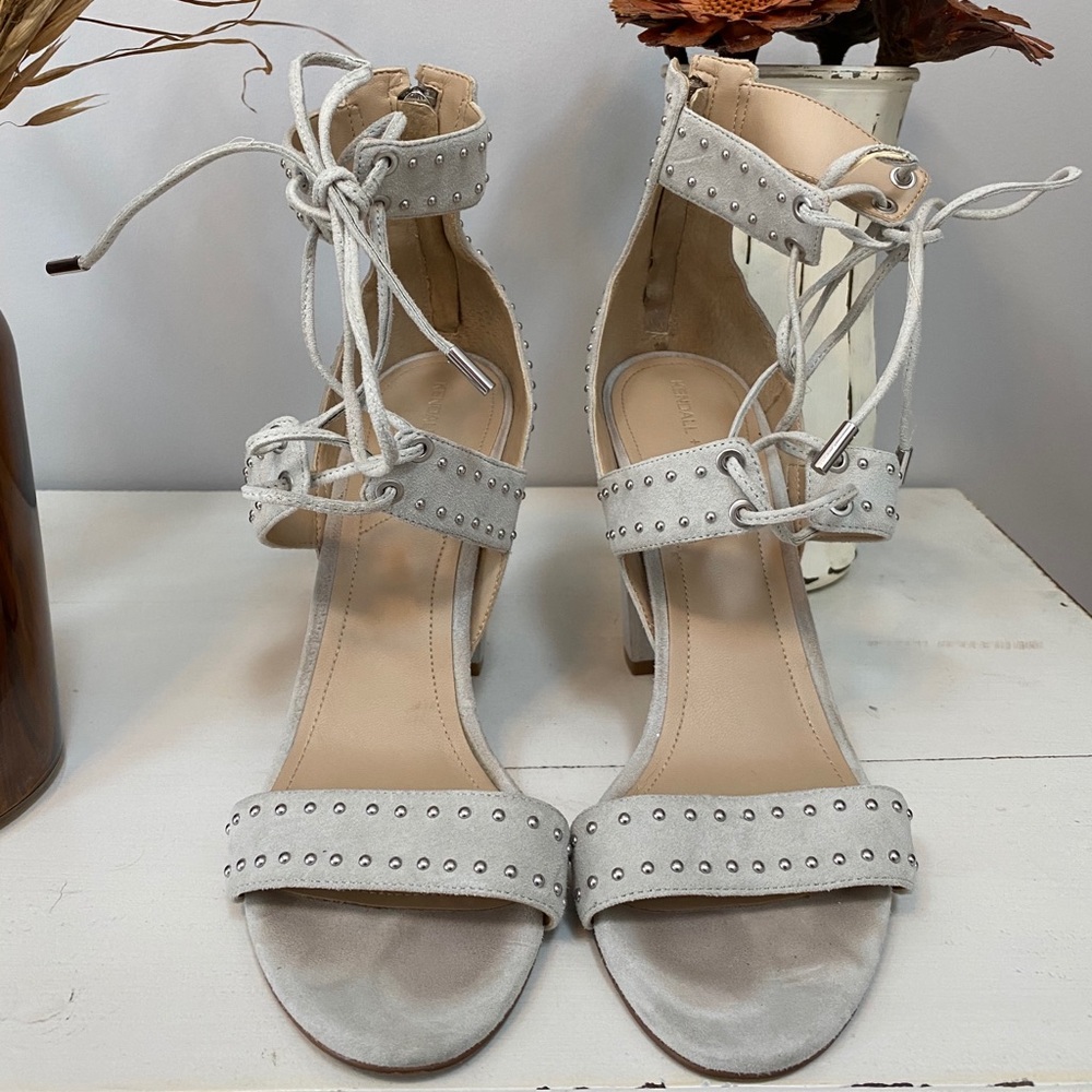 Kendall + Kylie Grey Velvet Heels
